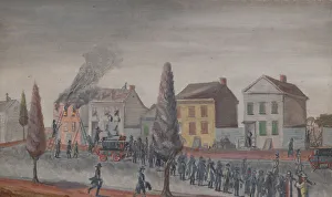Ladder Prints: Fighting a Fire, 1870s. Creator: William P. Chappel