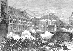 Sand Bag Prints: The Fighting in Paris: attack on the Communist staff in the Place Vendome