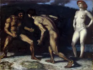 Conflict Prints: Fighting for a Woman, 1905. Creator: Franz von Stuck