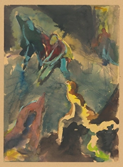 1940 Prints: Figural composition (fight), 1940/1944. Creator: Jan Novak