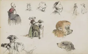 Crutch Prints: Figure and animal studies, 1880. Creator: Marius Bauer