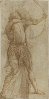Perugino Pietro Prints: Figure of an Archer [recto], c. 1500. Creator: Perugino