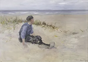 Clog Prints: Figure on Beach, Holland, c1900. Creator: Charles P. Gruppe