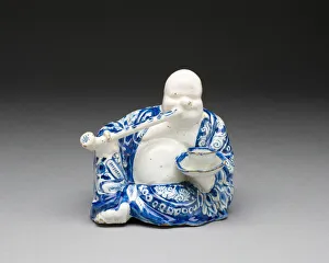 Delftware Prints: Figure of a Buddhist Monk (Budai Hoshang), Delft, c. 1690 / 1700. Creator: De Griekesche A