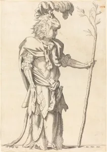 Pelt Prints: Figure Costumed as Hercules, c. 1539. Creator: Unknown