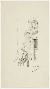 Roussel Theodore Prints: Figure and Doorway, 1890-94. Creator: Theodore Roussel