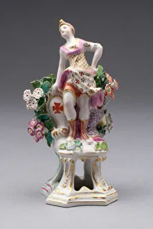 Soft Paste Prints: Figure of Europe, Bow, c. 1766. Creator: Bow Porcelain Factory