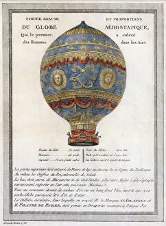 Figure and exact proportions of the Aerostatic Globe, 1786