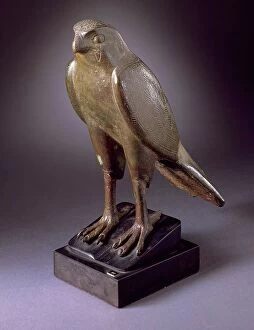 Raptor Collection: Figure of Horus as a Falcon, 711 B.C.. Creator: Unknown