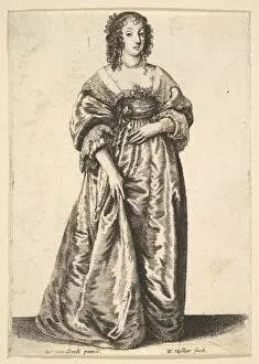 Sir Anthony Van Dyck Collection: Figure of a Lady Standing, 1625-77. Creator: Wenceslaus Hollar