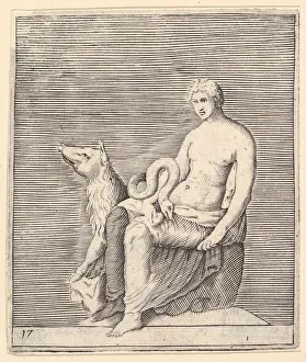Philippe Prints: Figure with Pig and Serpent, published ca. 1599-1622. Creator: Unknown