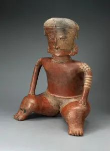 Nayarit Prints: Figure of a Seated Female, 100 B. C. / A. D. 500. Creator: Unknown