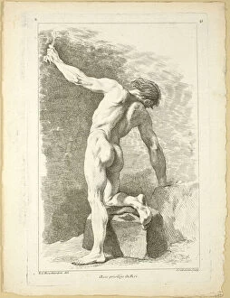 Bouchardon Edme Gallery: Figure, from Seconde livre de figures d Academies gravees en Partie par les... published 1745