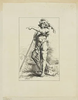 Rosa Salvator Prints: Figure with Staff Pointing, n.d. Creator: Unknown