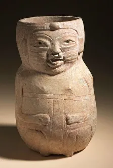 Mesoamerica Prints: Figure with Starry Cape, 500 B.C.-A.D. 100. Creator: Unknown