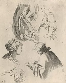 Abraham Bloemaert Gallery: Figure Studies, from Drawing Book, 1650-56. Creator: Frederick Bloemaert