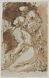 Figure Studies (recto), c. 1640-1649. Creator: Salvator Rosa (Italian, 1615-1673)