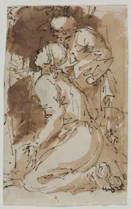1615 1673 Prints: Figure Studies (recto), c. 1640-1649. Creator: Salvator Rosa (Italian, 1615-1673)