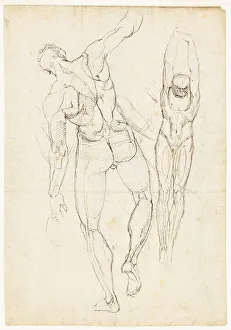 Fuessli Heinrich Prints: Figure Studies (recto and verso), c. 1800. Creator: Henry Fuseli