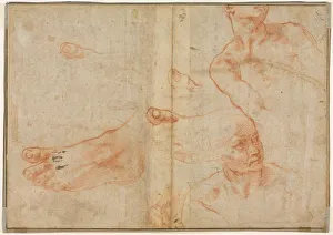 Figure Studies for the Sistine Ceiling (verso), 1510-11. Creator: Michelangelo Buonarroti (Italian