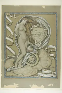 Figure Study for Rubaiyat of Omar Khayyam, c.1884, reworked 1911. Creator: Elihu Vedder