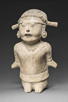Pre Columbian Collection: Figure of a Woman in Ceremonial Dress, A. D. 700 / 900. Creator: Unknown