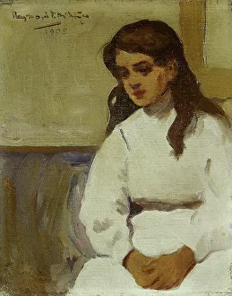 Obedience Prints: Figure of a young girl, 1908. Creator: Raymond McIntyre