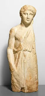 Broken Gallery: Figure of a Youth from a Funerary Stele (Monument), about 380 BCE. Creator: Unknown
