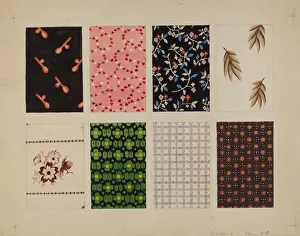 Swatch Prints: Figured Material from Quilt, c. 1936. Creator: Dorothy Posten