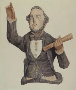 Frances Cohen Prints: Figurehead: Abe Lincoln, c. 1936. Creator: Frances Cohen