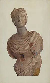 Frances Cohen Prints: Figurehead, c. 1937. Creator: Frances Cohen