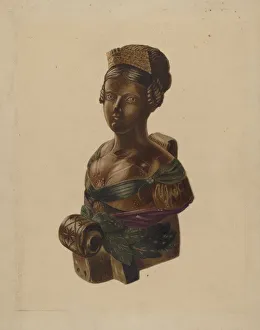 Louis Plogsted Prints: Figurehead, c. 1937. Creator: Louis Plogsted