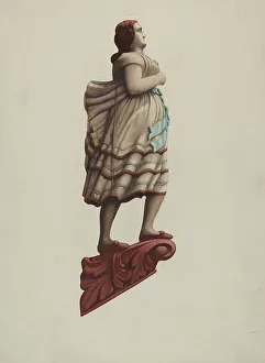 Frances Cohen Prints: Figurehead, c. 1938. Creator: Frances Cohen