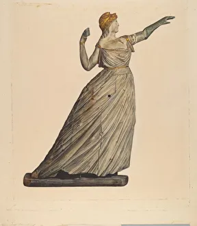 Columbia Prints: Figurehead: Columbia, c. 1936. Creator: Elizabeth Fairchild