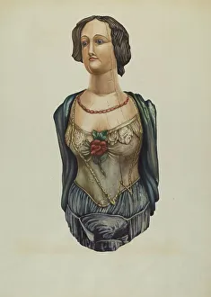 Figurehead Prints: Figurehead: Emma, c. 1938. Creator: Molly Bodenstein