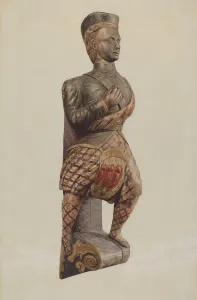 Highlander Prints: Figurehead: The Highlander, c. 1937. Creator: Ingrid Selmer-Larsen