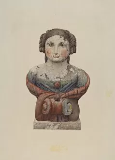 Images Dated 30th September 2021: Figurehead from the 'Lady Clinton', c. 1938. Creator: Robert Pohle