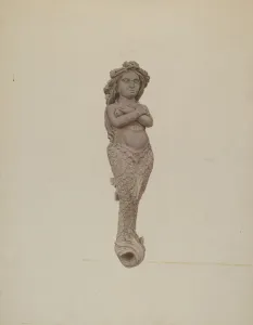 Mermaid Prints: Figurehead: Mermaid, c. 1942. Creator: Lucille Chabot