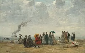 Boudin Collection: Figures on the Beach, c. 1867 / 1870. Creator: Eugene Louis Boudin