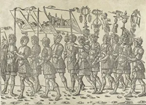 Trophies Prints: Figures carrying standards and trophies: from The Triumph of Caesar