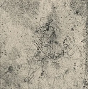 Royal Library Prints: Two Figures in Conversation, c1480 (1945). Artist: Leonardo da Vinci