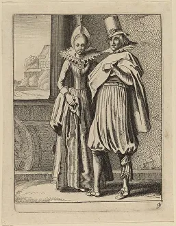 Jan Vanden Velde Prints: Two Figures in Costume. Creator: Jan van de Velde II