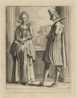 Jan Vanden Velde Prints: Two Figures in Costume. Creator: Jan van de Velde II