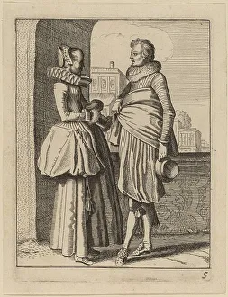 Jan Vanden Velde Prints: Two Figures in Costume. Creator: Jan van de Velde II