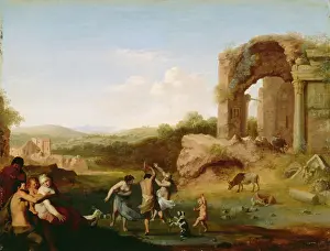 Semi Nude Prints: Figures Dancing near a Ruin, c1624. Creator: Cornelis van Poelenburgh