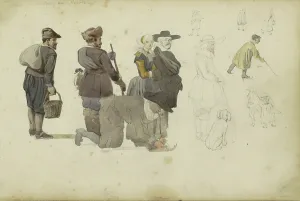 Skating Prints: Figures in different poses, c. 1846-c. 1882. Creator: Cornelis Springer