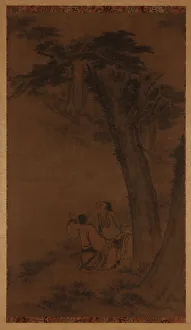Two figures on a hillside under trees, Ming or Qing dynasty, 17th century Two figures on a hillside under trees, Ming or Qing dynasty, 17th century