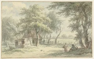 Van Drielst Egbert Prints: Figures at the hut in the Naarder Keep, 1755-1818. Creator: Egbert van Drielst
