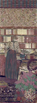 Edouard Jean Vuillard Prints: Figures in an interior. The choice of books, 1896. Creator: Edouard Vuillard