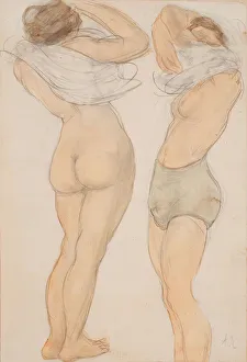 Watercolor And Pencil On Paper Prints: Two Figures, n. d. Creator: Auguste Rodin